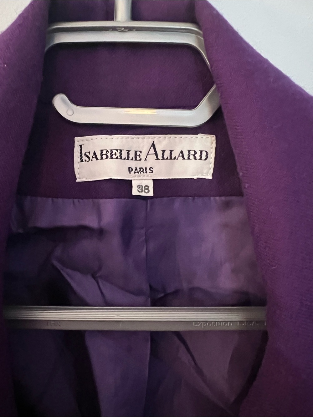 ⭐️ RARE Isabelle Allard Paris Purple Wool Blazer Red Soutache Appliqué Sz38 - Picture 5 of 5